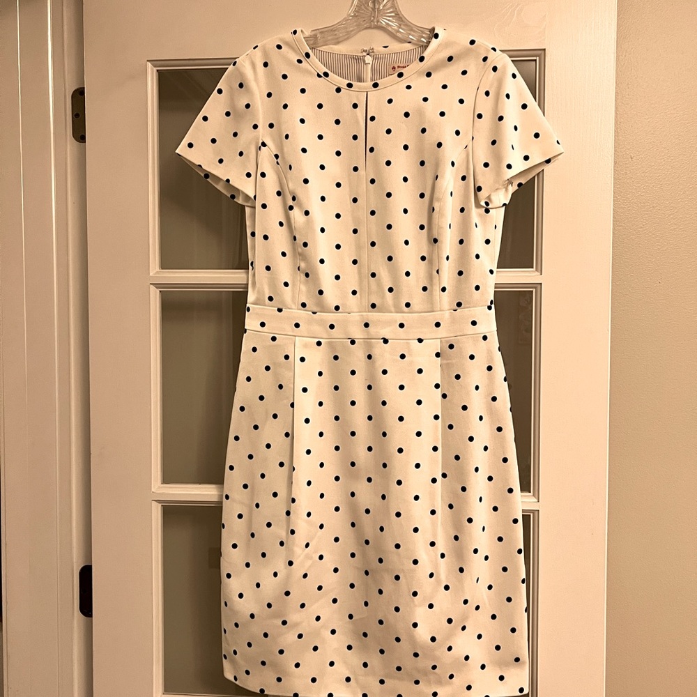 Brooks brothers red fleece polka dot dress